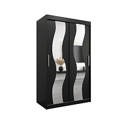 Abiks Meble Armoire Sewilla à portes coulissantes 200/120/62 2 portes (noir/noir)