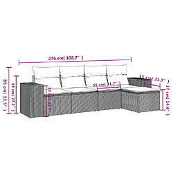 Avis Maison Chic Salon de jardin 5 pcs avec coussins | Ensemble de Table et chaises | Mobilier d'Extérieur gris résine tressée -GKD34207