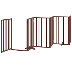 Avis vidaXL Barrière pour chien porte pliable 15 panneaux bois de peuplier