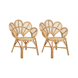 Beliani Lot de 2 chaises Chaise de jardin Rotin Naturel FLORENTINE II