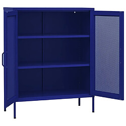 Avis vidaXL Armoire de rangement Bleu marine 80x35x101,5 cm Acier