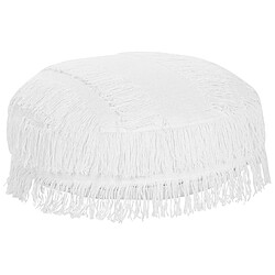 Beliani Coussin de sol OULAD Coton Blanc