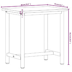 vidaXL Établi 80x55x81,5 cm bois massif de hêtre et métal pas cher