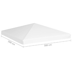 vidaXL Toile de toit de belvédère 270 g/m² 3x3 m Blanc pas cher