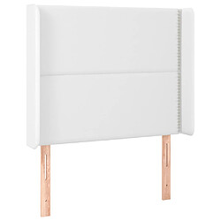 Maison Chic Tête de lit scandinave avec oreilles,meuble de chambre Blanc 93x16x118/128 cm Similicuir -MN43156