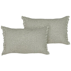 Beliani Lot de 2 coussins SASSAFRAS Lin 30 x 45 cm Unicolore Gris clair