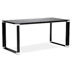 Avis Alterego Bureau de direction droit design 'XLINE' en verre noir - 160x80 cm