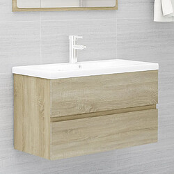 Acheter vidaXL Meubles de salle de bain chêne sonoma bois d'ingénierie