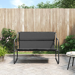 Maison Chic Banc de jardin à 2 places | Banquette de jardin | Chaise Relax avec coussin anthracite acier -MN76966