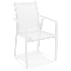 Alterego Chaise de jardin avec accoudoirs 'CINDY' en matière plastique blanche empilable CINDY