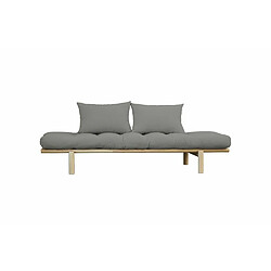 Avis Inside 75 Méridienne futon PACE en pin coloris gris couchage 75*200 cm.