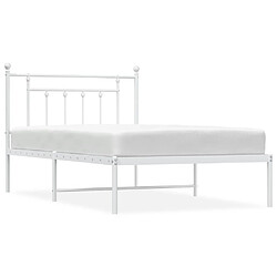 vidaXL Cadre de lit métal sans matelas et tête de lit blanc 100x200 cm