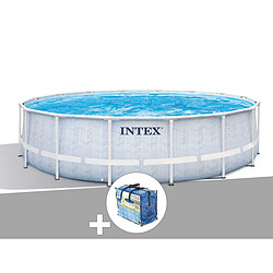 Kit piscine tubulaire Intex Chevron ronde 4,88 x 1,22 m + Bâche à bulles