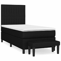 Maison Chic Lit Adulte - Lit simple Lit à sommier tapissier avec matelas moelleux - Meuble de Chambre - Noir 90x190 cm Tissu -MN84729