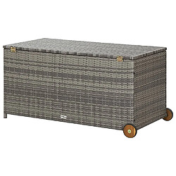 Avis vidaXL Boîte de rangement de jardin gris clair 120x65x61 cm rotin