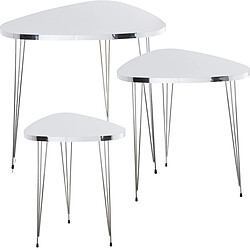 Jeu de 3 tables Alexandra House Living Argenté Bois