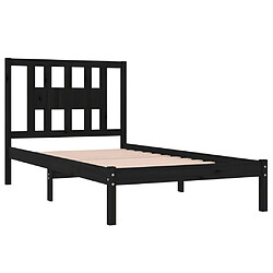 Avis vidaXL Cadre de lit sans matelas noir bois massif 100x200 cm