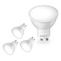 Lot de 4 Ampoule LED avec cache GU10 3W Blanc froid Etanche IP20 120° 50x55mm - Visiodirect -