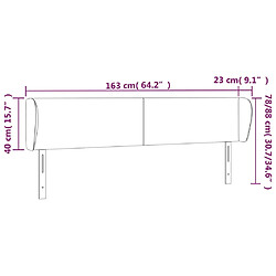 Acheter vidaXL Tête de lit avec oreilles Gris foncé 163x23x78/88 cm Tissu