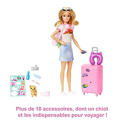 Barbie-Barbie en Voyage-Coffret avec chiot et accessoires HJY18 pas cher