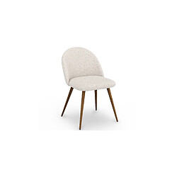 ICONIK INTERIOR Chaise de salle à manger - Tapissée en tissu bouclé - Scandinave - Evelyne Blanc pas cher