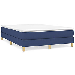 Maison Chic Lit Adulte - Lit simple Lit à sommier tapissier avec matelas moelleux - Meuble de Chambre - Bleu 140x200 cm Tissu -MN73428