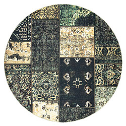 RUGSX Tapis ANTIKA ancient olive cercle, patchwork moderne, lavable grec - verte cercle 160 cm