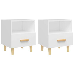 vidaXL Tables de chevet 2 pcs Blanc 40x35x47 cm