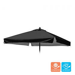 Elios Parasols Toile de remplacement pour parasol de jardin 2x2 carré Plutone Noir avec lambrequin