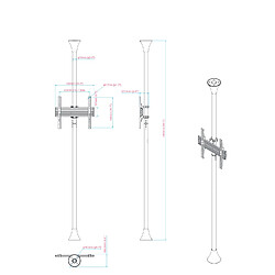 Acheter Kimex Support sol-plafond pour écran TV 32'' - 75'' - Hauteur max 240cm