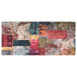 vidaXL Tapis lavable antidérapant Patchwork 80x300 cm Multicolore