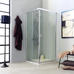 Kiamami Valentina CABINE TRANSPARENTE POUR DOUCHE CARRÉE 90X90 DESIGN HAUTEUR 195 CM | FLY