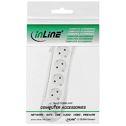 Bande d'alimentation InLine® type F allemande 5 ports + verrou de sécurité pour enfant blanc, 1,5 m