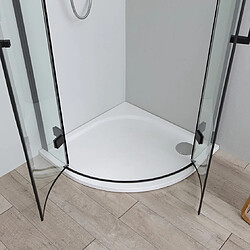 Avis Kiamami Valentina CABINE DE DOUCHE D'ANGLE 80X80 SANS PROFILÉS, NOIR MAT, VERRE 6MM | LONDON