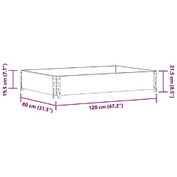 vidaXL Jardinière gris 120x80 cm bois massif de pin pas cher