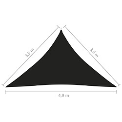 Avis Helloshop26 Voile d'ombrage parasol tissu oxford triangulaire 3,5 x 3,5 x 4,9 m noir 02_0009809