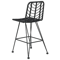 Acheter vidaXL Tabourets de bar lot de 2 Noir Résine tressée et acier