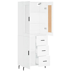 Avis vidaXL Buffet haut Blanc 69,5x34x180 cm Bois d'ingénierie