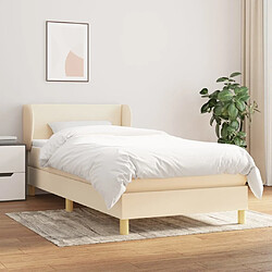 Maison Chic Structures de lit + matelas,Lit à sommier tapissier et matelas pour Chambre Crème 90x190 cm Tissu -MN88287