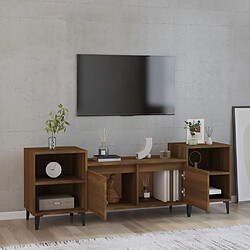 Avis Maison Chic Meuble TV scandinave - Banc TV pour salon Chêne marron 160x35x55 cm Bois d'ingénierie -MN10023