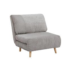 Avis Vente-Unique Fauteuil convertible en velours côtelé PALULA - Gris clair