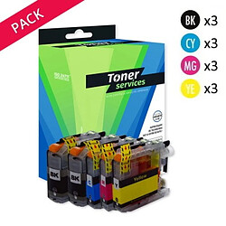 TONER SERVICES Compatible Brother LC123VALBP Pack 15 cartouches Noires et couleurs