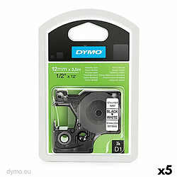 Ruban de transfert thermique Dymo 12 x 3,5 mm Noir Blanc Nylon (5 Unités)