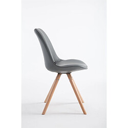 Avis Decoshop26 Chaise de cuisine salle à manger scandinave assise en PVC gris 4 pieds en bois forme rond clair 10_0003405