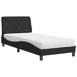 Vidaxl Lit avec matelas noir 90x190 cm velours