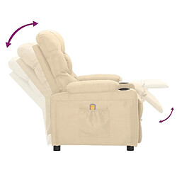 Acheter vidaXL Fauteuil de massage Crème Tissu