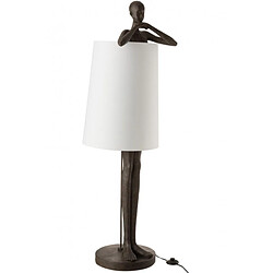 Dansmamaison Lampe Homme Resine Marron/Blanc