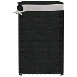 Acheter vidaXL Panier à linge avec 2 sections noir 53x35x57 cm résine tressée