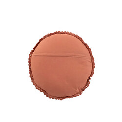 Dansmamaison Coussin Rond Mia Dentelles Coton Marron