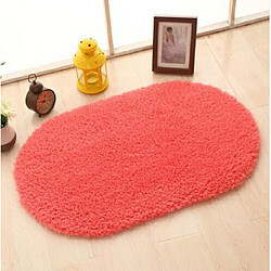 Wewoo Fausse Fourrure Tapis de Bain Solide Antidérapant de Chambre Enfants de Salon OvaleTaille 140x200cm Rose Rouge